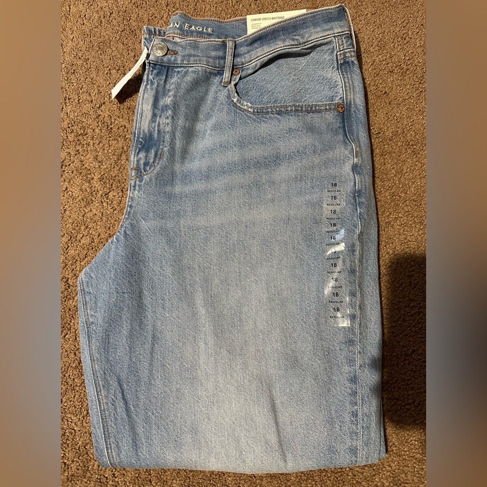 AEO Light Blue Distressed 90’s Bootcut Jeans